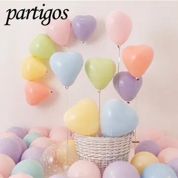 10шт 10-инчовите балони във форма на сърце цвят на тестени изделия и латексови балони матови цветове балони декор за парти по случай рождения ден на сватбен декор помпане на global