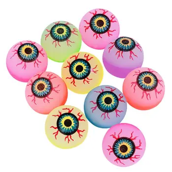 10шт 32 мм Светещи в тъмното Надуваеми топки за Хелоуин Страшни мъниста за очи, за да проверите за парти на Хелоуин Ужас Нажежен отскача (случаен цвят)