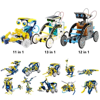 13 в 1 Слънчев Робот Играчка Кола Детска Деформационная Сглобяване на Робот Високотехнологични Научни Играчки Интелектуално Развитие на DIY Играчки