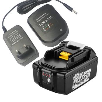 18 6.0 AH 6000 mah литиево-йонна батерия с Мини 1A зарядно устройство за makita BL1860 BL1840 BL1830 BL1850 с Led Сензор за Универсална батерия
