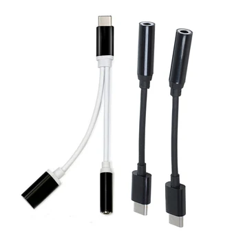1x Черно USB TYPE-C до 3.5 аудио кабел TYPE-C Кабел за слушалки TYPE-C Адаптер за зареждане на телефона и 2 пакета USB C до 3,5 мм Жак за слушалки