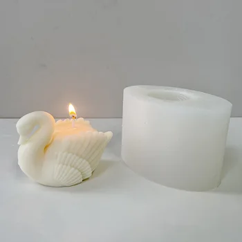 3D Лебед свещ силиконова форма на красива лебед декорация на дома, на смола, на силиконова форма за торта с шоколад силиконова форма