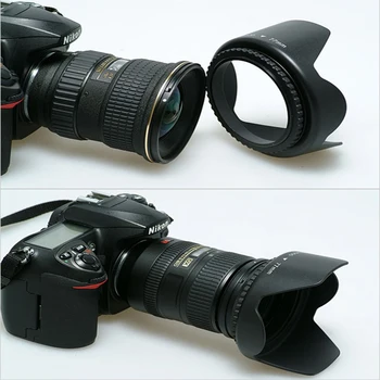 77 мм майната-надолу цвете сенник за обектив обектив за Canon EOS 800D 760D 750D 700D 80D 77D 60Da 70D 7D 6D 5Ds 7D Mark II 5D4 с обектив 24-105 мм