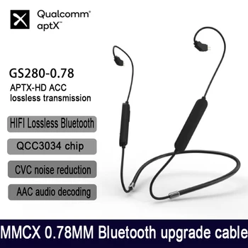 APTX-HD ACC Bluetooth кабел QCC3034 mmcx / 0,78 Hi-Fi кабел CVC8.0 намаляване на шума multi-точка докосване Превключване на китайски и английски език
