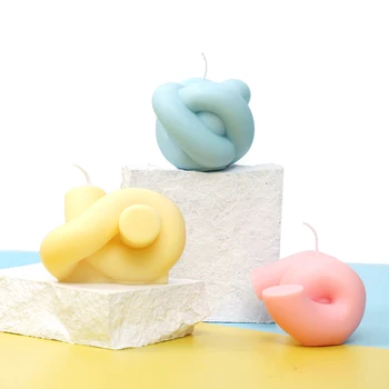 Boowan Nicole 3D Тръба Възел Свещ Мухъл Силиконова Форма за Производството на Сапун DIY Свещи са Ръчно изработени Художествени Занаяти