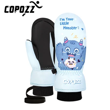 COPOZZ Детски Ски Ръкавици 3 М Изолирана Зимни Изолирана Ръкавици За Отпечатъци с Хубав Модел водоустойчива ултра-леки Ръкавици За каране на Сноуборд