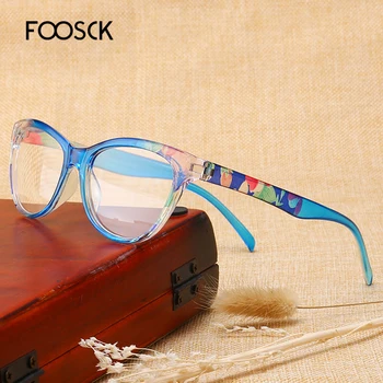 FOOSCK Котешко Око Очила За Четене Оптични Рамки на Жените и Мъжете Леки Пресбиопические Очила + 1.0 +1.5+2.0+2.5+3.0+3.5+4.0