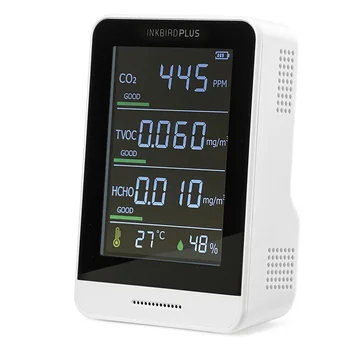 INKBIRDPlus мониторинг на качеството на въздуха AK3 Измерване на CO2 в помещението Точен Тестер температурата и относителната влажност на формалдехид (HCHO)