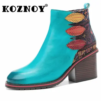Koznoy/Новост; дамски обувки от плат, 6 см, овче кожа, Луксозна Елегантност, есен-пролет, ботильоны не сужающемся надолу масивна обувки, дамски обувки големи Размери