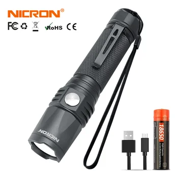 NICRON B62 LED Тактически Фенер Супер Ярък 950 Лумена USB Акумулаторна Батерия 18650 7 Режима на Факела на Светлината на Открито