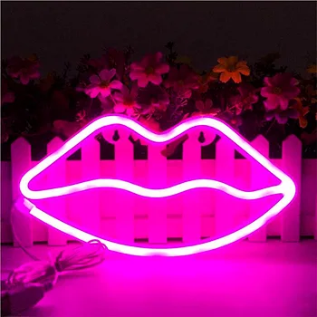 XYXP Led Неонова реклама Нощни Светлини Фламинго/устните Уникален Дизайн на Мека Светлина Стенен Интериор Лампа За Коледното Сватбени Партита Детска Стая