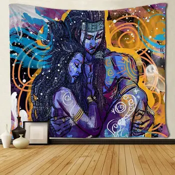 Афроамериканская двойка Художествени Гоблени Изкуството на Хипи Черно Изкуство монтаж на стена за Украса