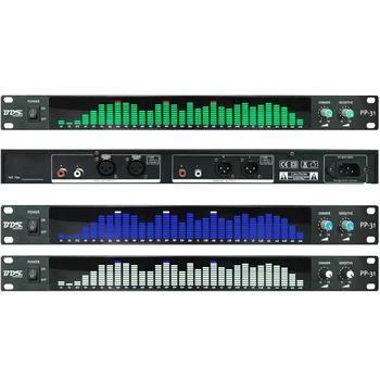 БДС PP-31 Зелен/син/Бял Цифров Аудио Анализатор на Спектъра Дисплей 1U Музикален Спектър VU Метър 31 Сегмент