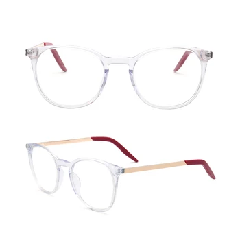 Дамски Кръгли Очила, Оптични Ацетатная Рамки За Очила, Мъжки Ретро Метални Рамки За Очила, Прозрачни Прозрачни Червени Очила По Рецепта