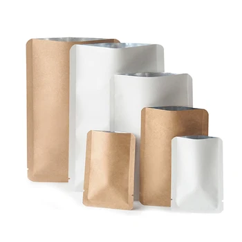 Дебела Крафт-хартия С Отворен Горния Опаковка се Поставя В Торби Храна на Прах Течна Равна Алуминиево Фолио, Вътрешна Термосвариваемые Крафт-Торбички За Опаковане на