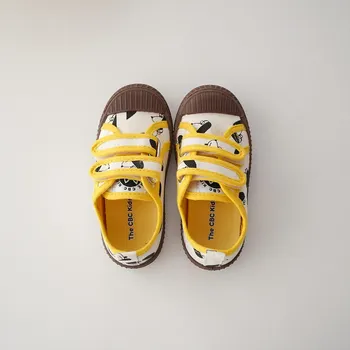 Детски обувки За момичета с Хубави Модел От Карикатура, Парусиновая Обувки с Нисък Покрив, Защита на Чорап За Момче, Мека Подметка, Ежедневни Домашни Обувки