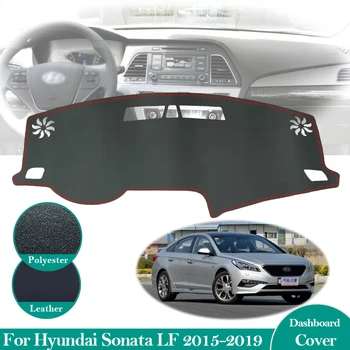 За Hyundai Sonata 2015-2019 LF Противоскользящий Кожена Подложка Тампон върху таблото на сенника Dashmat Защитен килим автоаксесоари 2018
