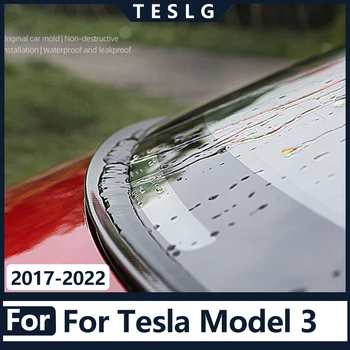 За Tesla, Модел 3 Автомобилен Спойлер ABS Задната част на Капака на Багажника Тапицерия на Задното Стъкло Влагоудерживающая Покритие на Крилото и Аксесоари за промяна на екстериор
