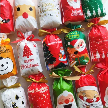 Коледа, Хелоуин, Нова Година Детска Храна Пластмасови Опаковки, Bag Лента Дантела Чанта Бонбони, Бисквити Коледен Подарък Чанта