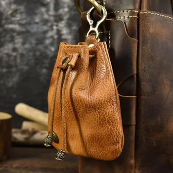 Нов креативен стил на портмонето Ретро-ръчно изработени от кожа растително дъбени сребърна чанта ретро чанта за мъже и жени, чанти за монети