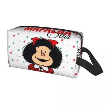 Обичай Карикатура Mafalda Star Пътна Косметичка Дамски Комикс Косметичка За Грим Lady Beauty Storage Dopp Kit