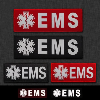 Оказване на първа медицинска помощ EMS Светлоотразителни Ленти Лекар за Първа помощ Фелдшер Тактическа Военна Бойна Емблемата на Светещи в Тъмното Икони