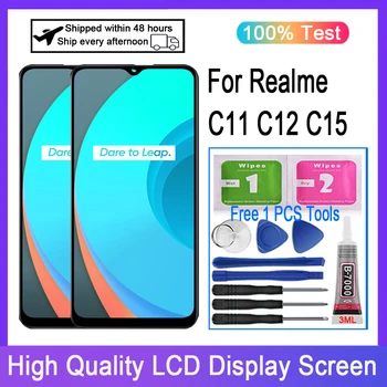 Оригиналът е За Realme C11 2020 C12 C15 LCD дисплей с Сензорен екран Дигитайзер, Подмяна на