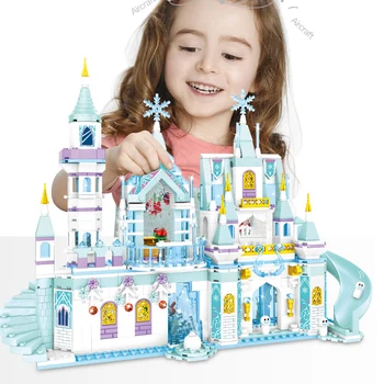 Принцеса Кралския Кристална Ледена Замък Дворец Строителни Блокове Момиче Приятели Класически Модел на Филма MOC Тухли Детски Коледни Подаръци