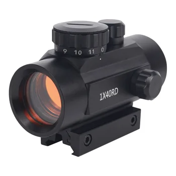 Тактически Ловен Червена Точка Оптичен Мерник 1X40RD 11 мм и 20 мм за Закрепване Ирисовый Оптичен Мерник Оптичен Мерник Мерник Точка на Заключване на Очите