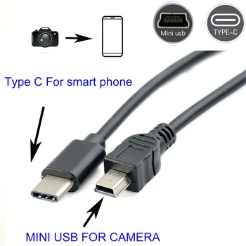 ТИП C към мини USB OTG КАБЕЛ ЗА canon IXUS 900Ti 95 IS 960IS 970IS 1000 HS sx Камера на телефон редактиране на изображението видео