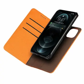 Флип калъф за Телефон от Изкуствена Кожа с шарени личи за iPhone 12 mini 11 Pro Max Xs Max XR X 8 7 Plus SE, Свалящ Делото на Магнитна основа