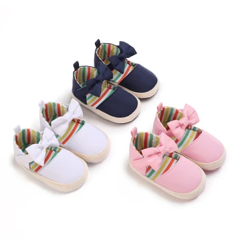 VALEN SINA/ Пролетно-летни обувки за бебета Момичета и момчета от 0-18 м, Обувки За Яслите, памучни Цветя, кука, Мека corkboard детски Обувки, сладък лък