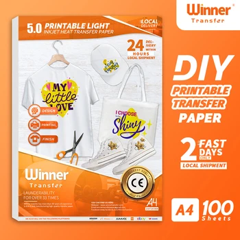 WinnerTransfer -50% Производител на Хартия за мастилено-струен печат с Теплопередачей за тъкани Тениски Хартия за печат за Лесна дрехи А4, 100 Листа