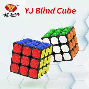Yj Магически куб 3x3x3 Yj Осезаемо куб Слепи куб 3*3*3 Кубчета-Пъзел 61 mm Magic 3x3 Cube Играчки за Деца, Момчета, Детски Играчки