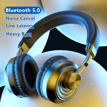 Алуминиева Сплав Bluetooth Слушалки HIFI Бас безжични слушалки, Слот за Слушалки подкрепа TF карта с AUX жак 3,5 мм за лаптоп PS4