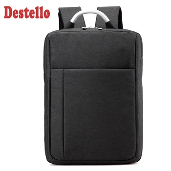 Висококачествен черен модерен раница за лаптоп с метални двойни метални шкафчета, училищна чанта, бизнес раница за пътуване за мъже