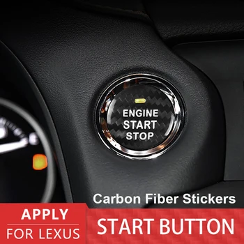 Въглеродни Влакна За LEXUS ES IS LX CT Бутон за Стартиране на Двигателя на Автомобила Бутон за Спиране на Делото Стикер Стикер Тапицерия на Колата Стикер на Кутията на Устройството за Запалване