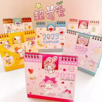 Календар На Hello Kitty Kawaii Sanrio My Melody 2023 Тенис На Дневник Настолен Календар Карикатура График Украшение Коледен Подарък