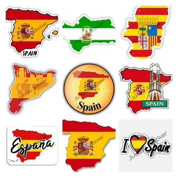 Креативна Карта На Испания Етикети За Полагане На Испания Във Формата На Испански Хартата Стикер Стикер Държава Барселона Любов Испания Автоаксесоари Етикети