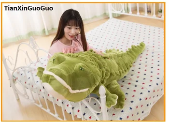 мека играчка плюшен голяма от 150 см карикатура плюшен крокодил играчка зелен крокодил мека кукла спящата възглавница играчка, подарък за рожден ден s0898