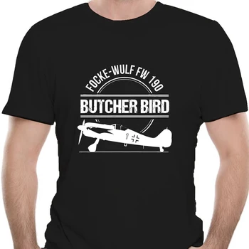 Мъжки t-shirt Focke Wulf FW 190 Butcherbird Warbird Авиационна Тениска Тениска дамска Тениска тениска топ 0465X