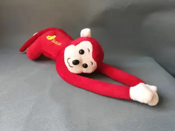 прекрасна червена маймуна мека кукла маймуни с дълги ръце около 38 см. плюшен играчка е детска играчка, подарък за рожден ден h2021