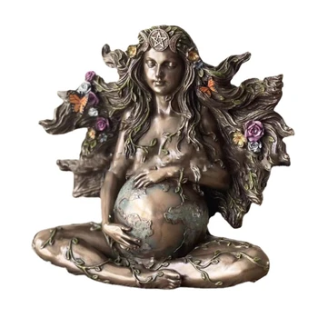 Статуята на Майката Земя, Страхотна Фигурка Гейовете с Пеперуда, Декоративна Модел на Буда, Заздравяване на Чакра, Медитация, на Митичния Домашен Декоративен