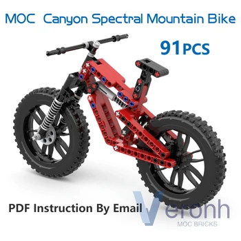 Творчески Каньон Спектрален Планински Велосипед Модел Строителни Блокове Колело на Мотоциклета Технологии за Сглобяване на MOC Тухли Забавни Детски Играчки